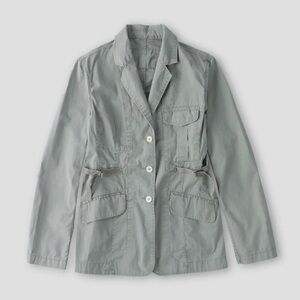 G 1 Goods Instructor Blazer Women’s Size Large Gray Safari Casual Preppy Cotton